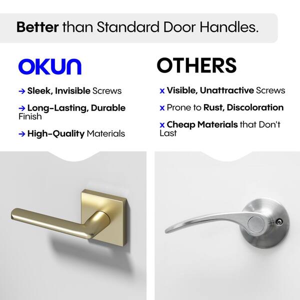 Okun Mirra Metal Brushed Champagne Gold Dummy Door Handle with