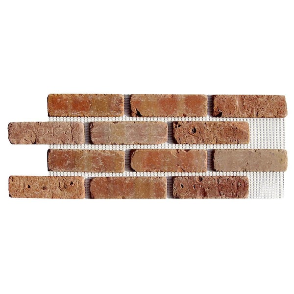 Old Mill Brick Brickwebb Dixie Clay Thin Brick Sheets - Flats (Box of 5 Sheets) - 28 in. x 10.5 in. (8.7 sq. ft.)