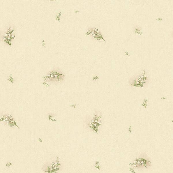 The Wallpaper Company 56 sq. ft. Beige Lily Of The Valley Wallpaper