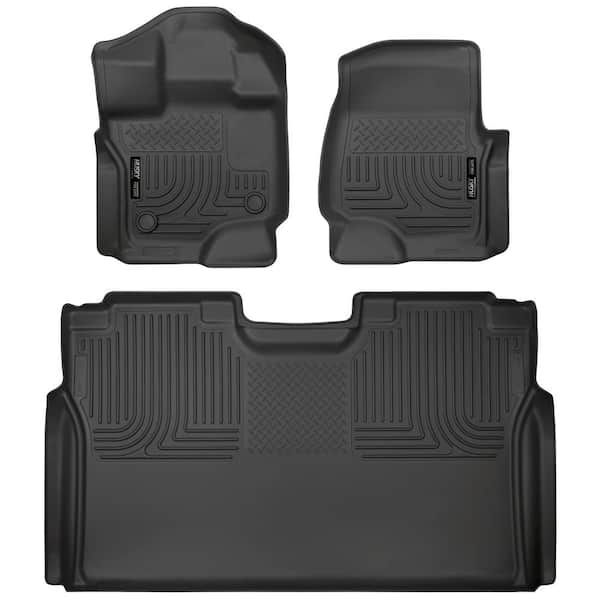Photo 1 of Front and 2nd Seat Floor Liners Fits 2015-19 Ford F-150 SuperCrew, DIRTY AND SCUFFED