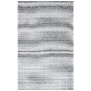 Marbella Charcoal/Ivory 5 ft. x 8 ft. Interlaced Striped Area Rug