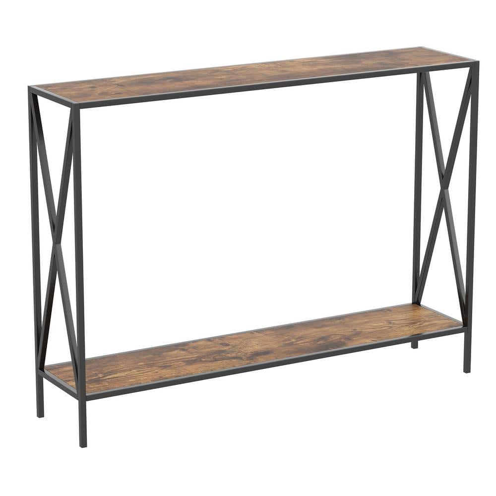 Safdie and Co. 39.5 in. L Rectangle Reclaimed Wood Wood Console Table with 