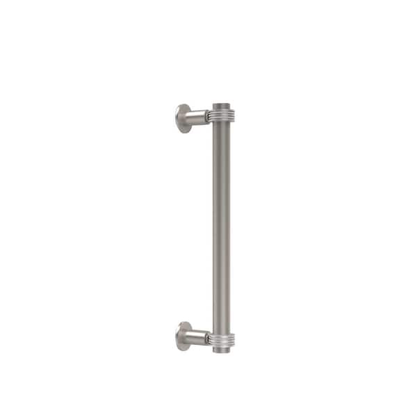 Allied Brass Contemporary 12 in. Back to Back Shower Door Pull with Dotted Accent in Satin Nickel