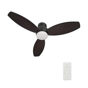 Trendsetter II 52 in. Integrated LED Indoor/Outdoor Black Smart Ceiling Fan with Light, Remote Works W/Alexa/Google Home