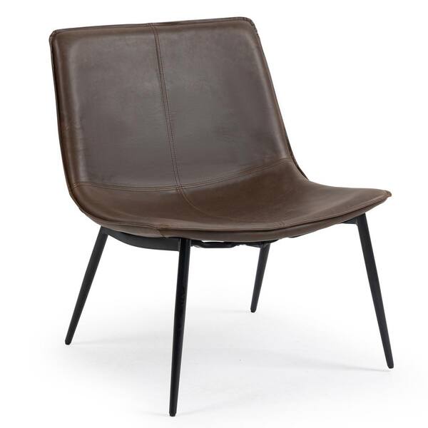 Glamour Home Barkley Dark Brown Faux Leather Accent Chair