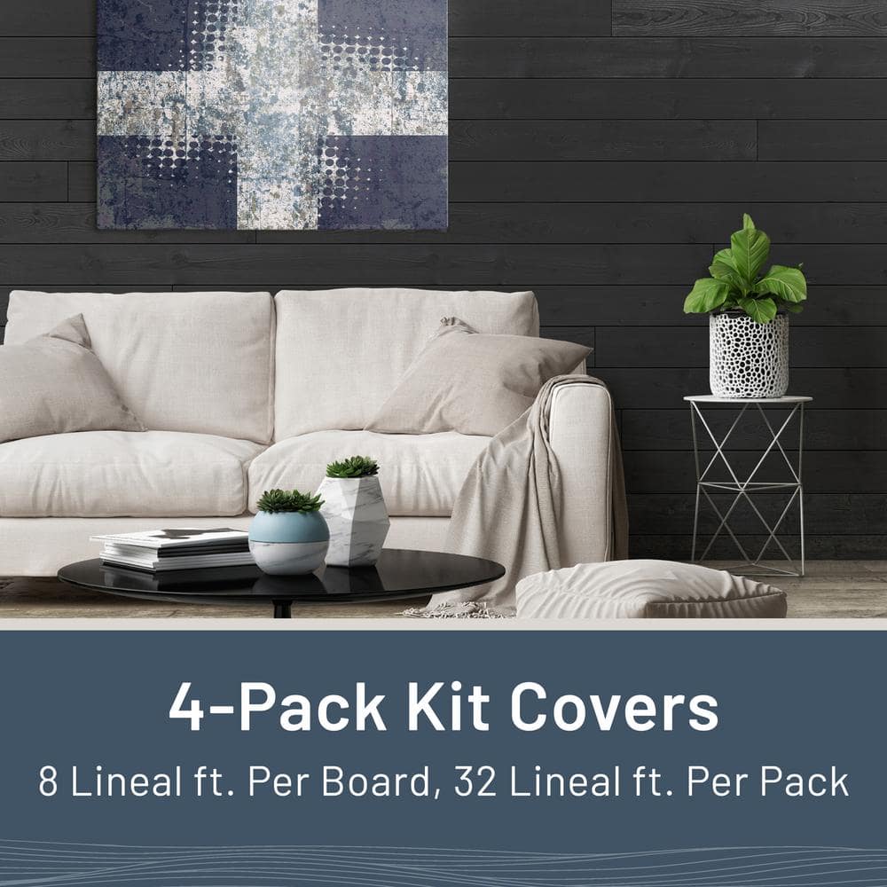 Charcoal Painted Distressed Spruce Trim Boards Set of 4