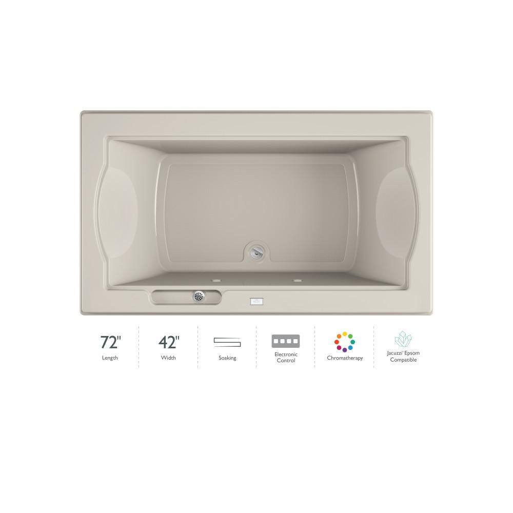 Oyster Acrylic 72" x 42" Drop-in Soaking Bathtub