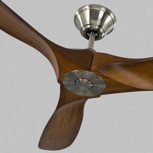 Maverick II 52 in. Indoor/Outdoor Brushed Steel Ceiling Fan with Koa Balsa Blades, DC Motor and 6-Speed Remote Control