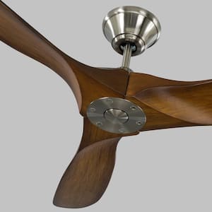 Maverick II 52 in. Modern Indoor/Outdoor Brushed Steel Ceiling Fan with Koa Balsa Blades and 6-Speed Remote Control