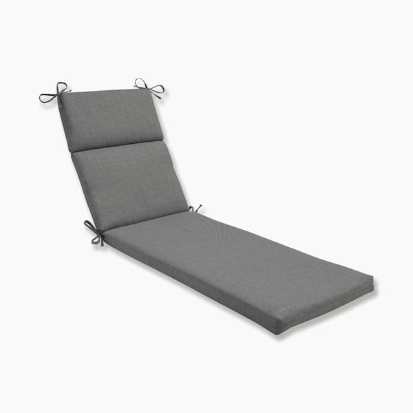 Pillow Perfect Solid 21 x 28.5 Outdoor Chaise Lounge Cushion in Grey Rave