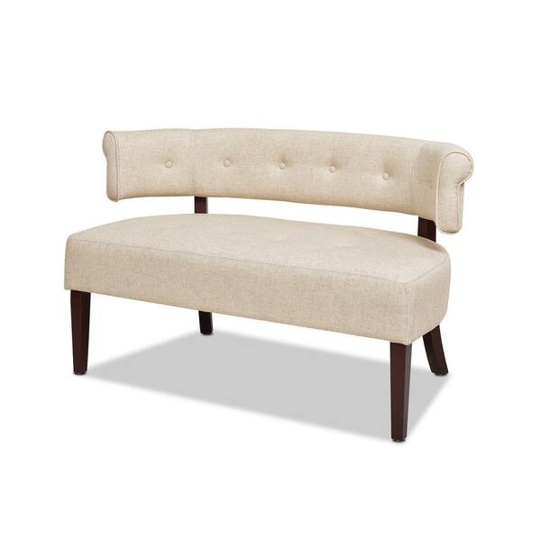 Jennifer Taylor Jared 51 in. Wood Ash Yarn Dyed Tufted Linen 2-Seater Armless Settee with Wood Legs