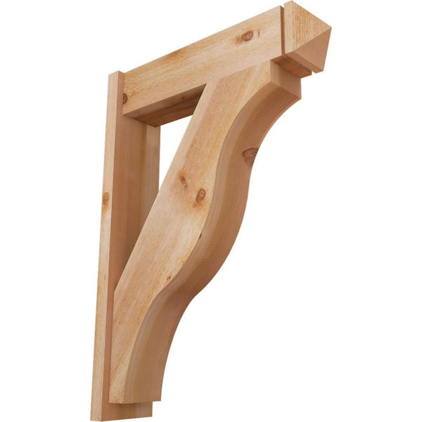 Ekena Millwork 8 in. x 44 in. x 32 in. Western Red Cedar Fuston Arts and Crafts Rough Sawn Outlooker