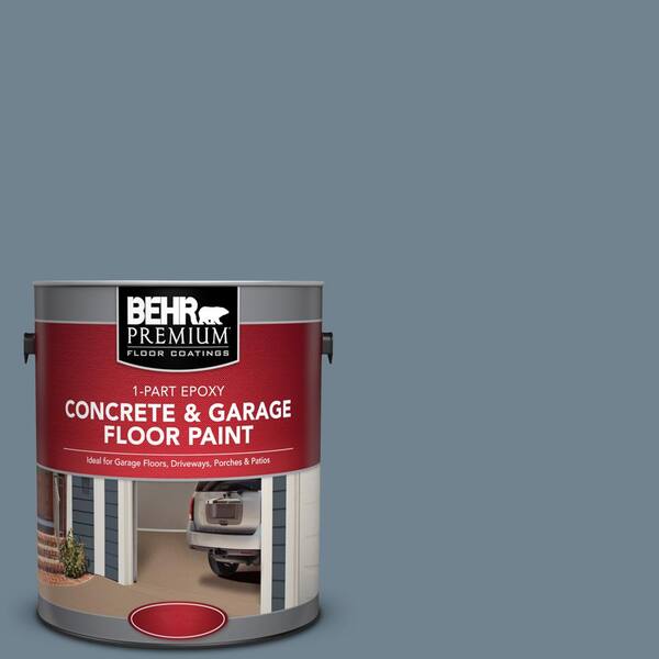 BEHR Premium 1 gal. #N480-5 Adirondack Blue 1-Part Epoxy Satin Interior/Exterior Concrete and Garage Floor Paint