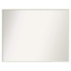 Lucie White 29 in. x 23 in. Non-Beveled Modern Rectangle Wood Framed Wall Mirror in White