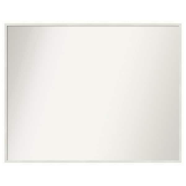 Amanti Art Lucie White 29 in. x 23 in. Non-Beveled Modern Rectangle Wood Framed Wall Mirror in White