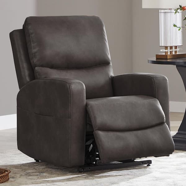 Spruce & Spring Cronus Dark Gray Faux Leather Lift Assist