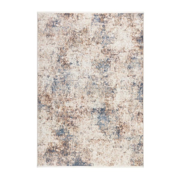 Everyday Rein Abstract Cloud Brown Beige 5 ft. x 7 ft. Machine Washable Rug