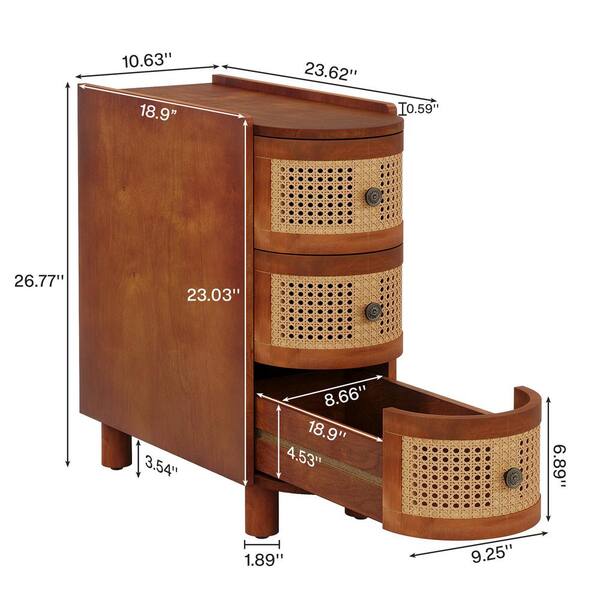 BYBLIGHT Kerlin 10.62 in. Walnut and Oak U-Shaped Solid Wood BYBLIGHT Kerlin 10.62 in. Walnut and Oak U-Shaped Solid Wood