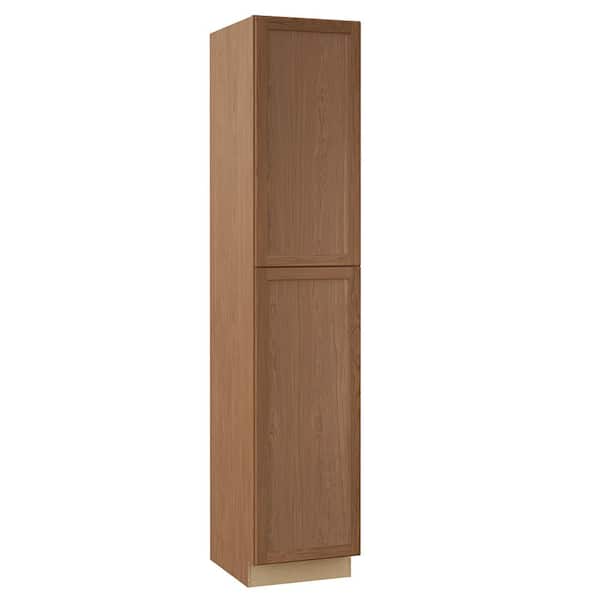 Sinclair 18 in. W x 24 in. D x 96 in. H Assembled Pantry Cabinet in Shaker Saddle Oak