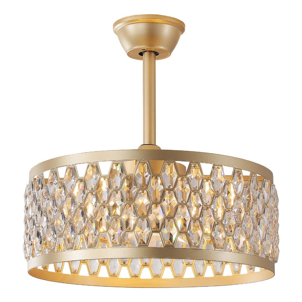 18.7 in. 4-Lights Indoor Gold Crystal Ceiling Fan with Remote Included No Bulbs price history on PriceWatchPro