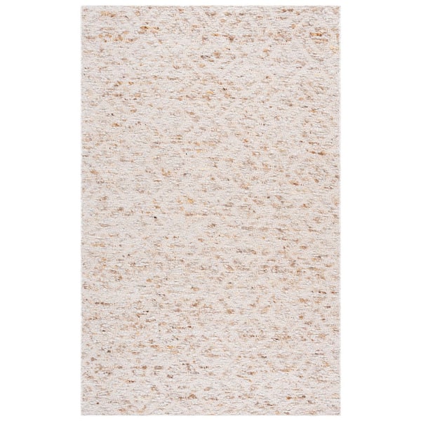 Natural Fiber 5 ft. x 8 ft. Beige High-Low Diamond Area Rug