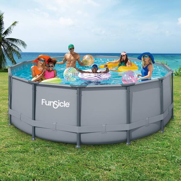 Funsicle Oasis 14 ft. Round 48 in. Deep Metal Frame Above Funsicle Oasis 14 ft. Round 48 in. Deep Metal Frame Above
