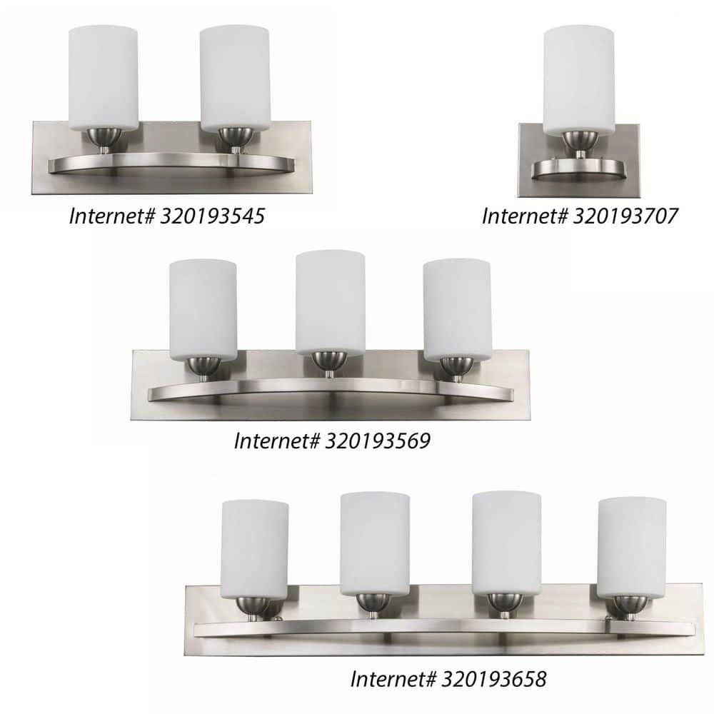 Moonlight Brushed Nickel Frosted Glass Vanity Light
