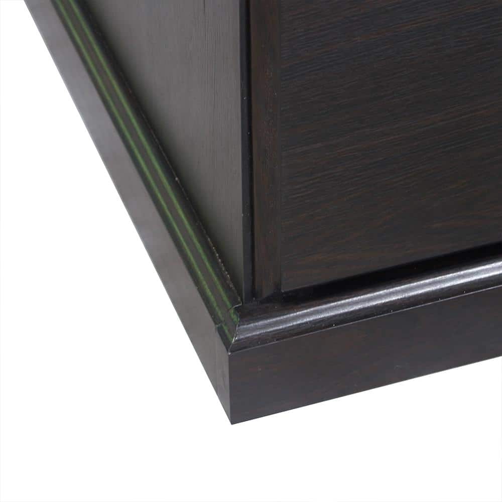 Espresso Wood Executive Desk with Drawers and Filing Cabinet