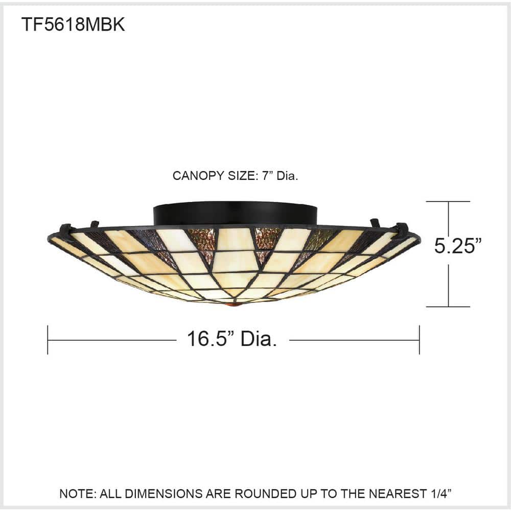 Legend Artisan Multicolored Glass 16.5" Matte Black Flush Mount