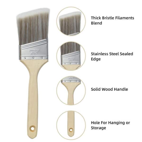 2.5 in. 2 in. 1.5 in. and 1 in. Flat Paint Brush Set (5-Pack)