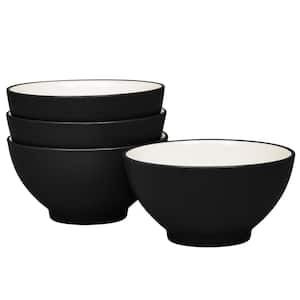 Colorwave Graphite 5.75 in., 20 fl. oz. (Black) Stoneware Rice Bowls, (Set of 4)