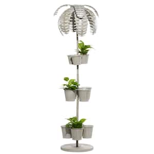 55 in. H x 16 in. W Grey Contemporary Metal Planter