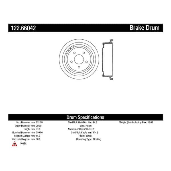 Centric Parts Brake Drum