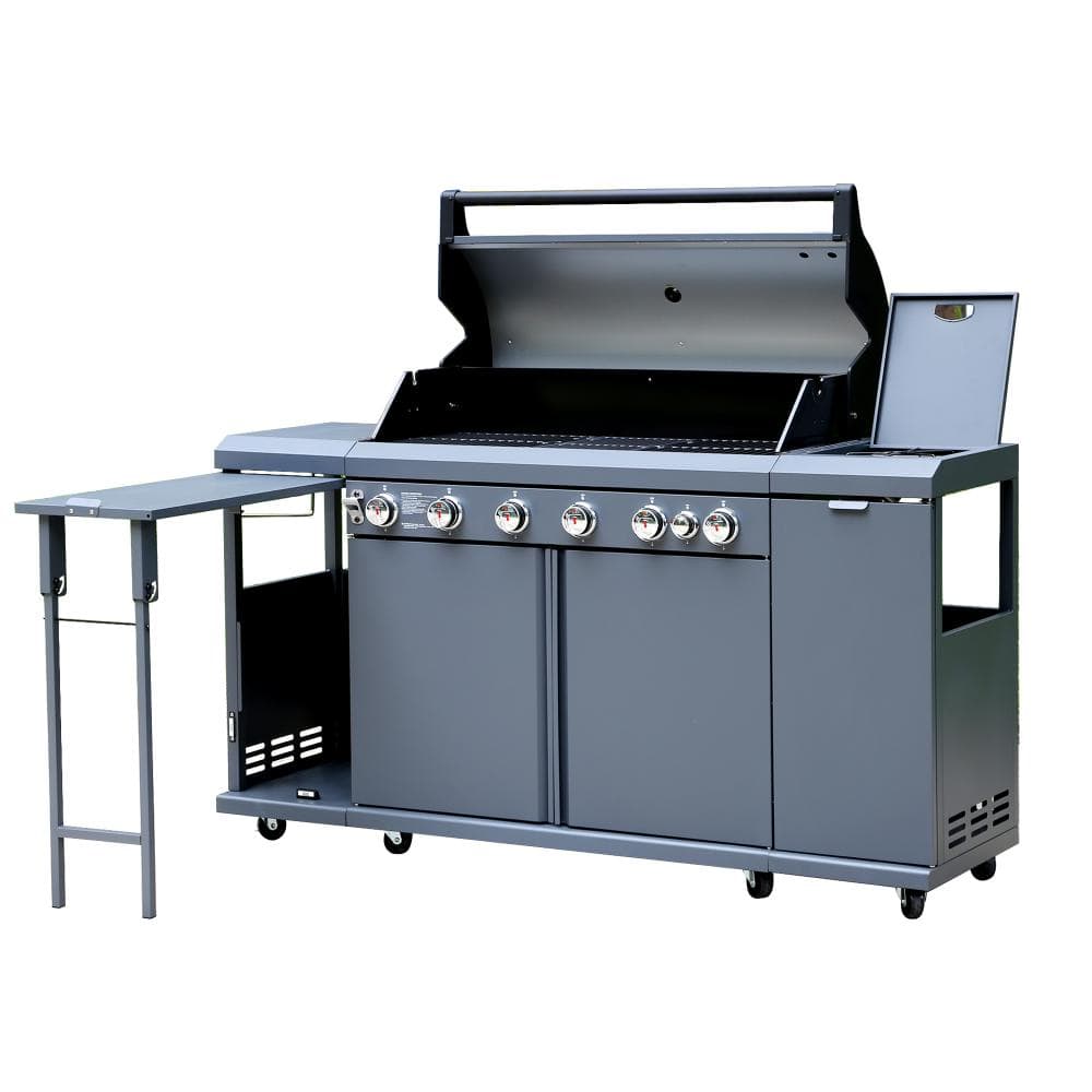 Outdoor Kitchen Island with Propane Gas Grill, 6-Burner,68 in price history on PriceWatchPro