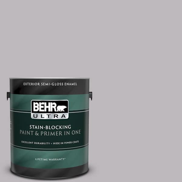 BEHR ULTRA 1 gal. #UL250-15 French Lilac Semi-Gloss Enamel Exterior Paint and Primer in One