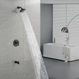 Single Handle 5-Spray Shower Faucet 1.8 GPM with Pressure Balance Valve Core in. Matte Black