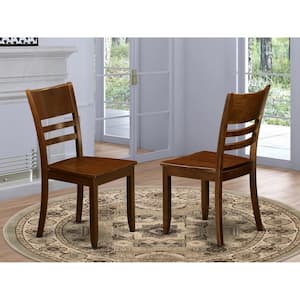 Espresso Wooden Seat Stylish Back Dining Chair (Set of 2)