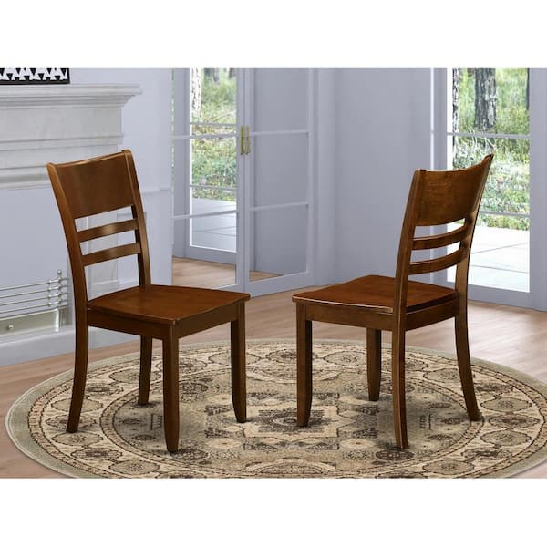 HOME IMPORTS EMPORIUM Espresso Wooden Seat Stylish Back Dining Chair (Set of 2)