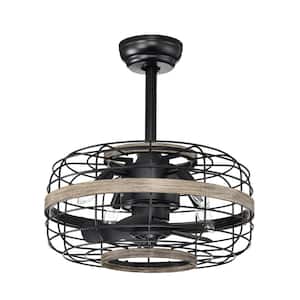 18 in. Indoor Black Low Profile Small Ceiling Fan with 3 Adjustable Wind Speed and Remote