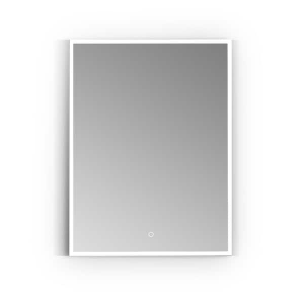 Altair Carsoli 24 in. W x 32 in. H Small Rectangular Silver Recessed/Surface Mount Medicine Cabinet with Mirror and Lighting