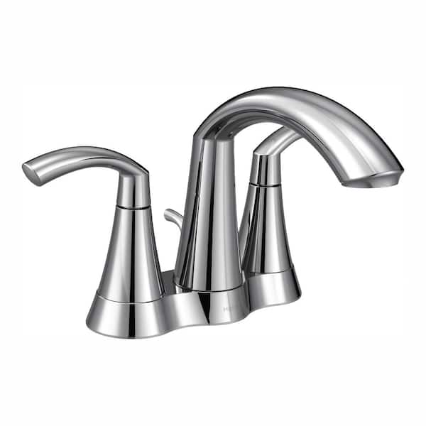 MOEN Glyde 4 in. Centerset 2-Handle High-Arc Bathroom Faucet in Chrome
