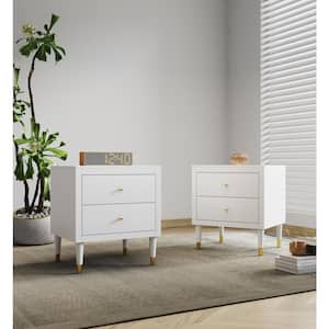Stanton White 2-Drawer 22 in. W Nightstand (Set of 2)