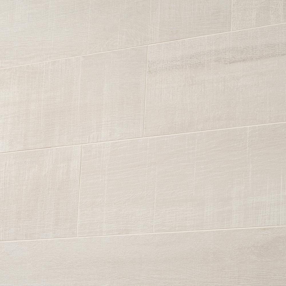 White 8" x 48" Matte Porcelain Wood Look Tile