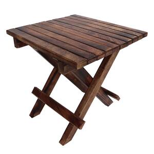 15 in. x 15 in. Rustic Brown Square Wood Outdoor Picnic Table