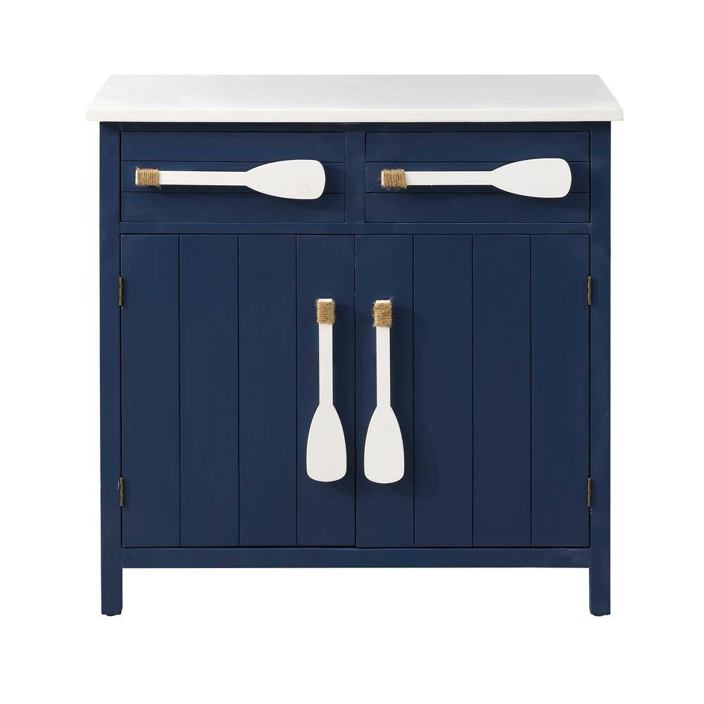 Coast to Coast Rowing Along Blue and White 2-Drawer 2-Door Cabinet ...