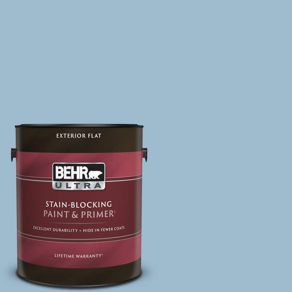 BEHR ULTRA 1 gal. #S500-3 Partly Cloudy Flat Exterior Paint & Primer