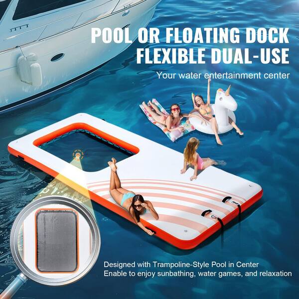 SKYSHALO Inflatable Floating Dock 15x6.5ft. Inflatable Dock