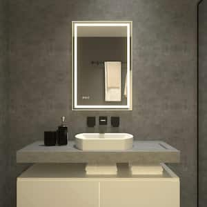 Zen 24 in. W x 36 in. H Rectangular Frameless LED Light Anti-Fog Wall Bathroom Vanity Mirror in Polished Crystal