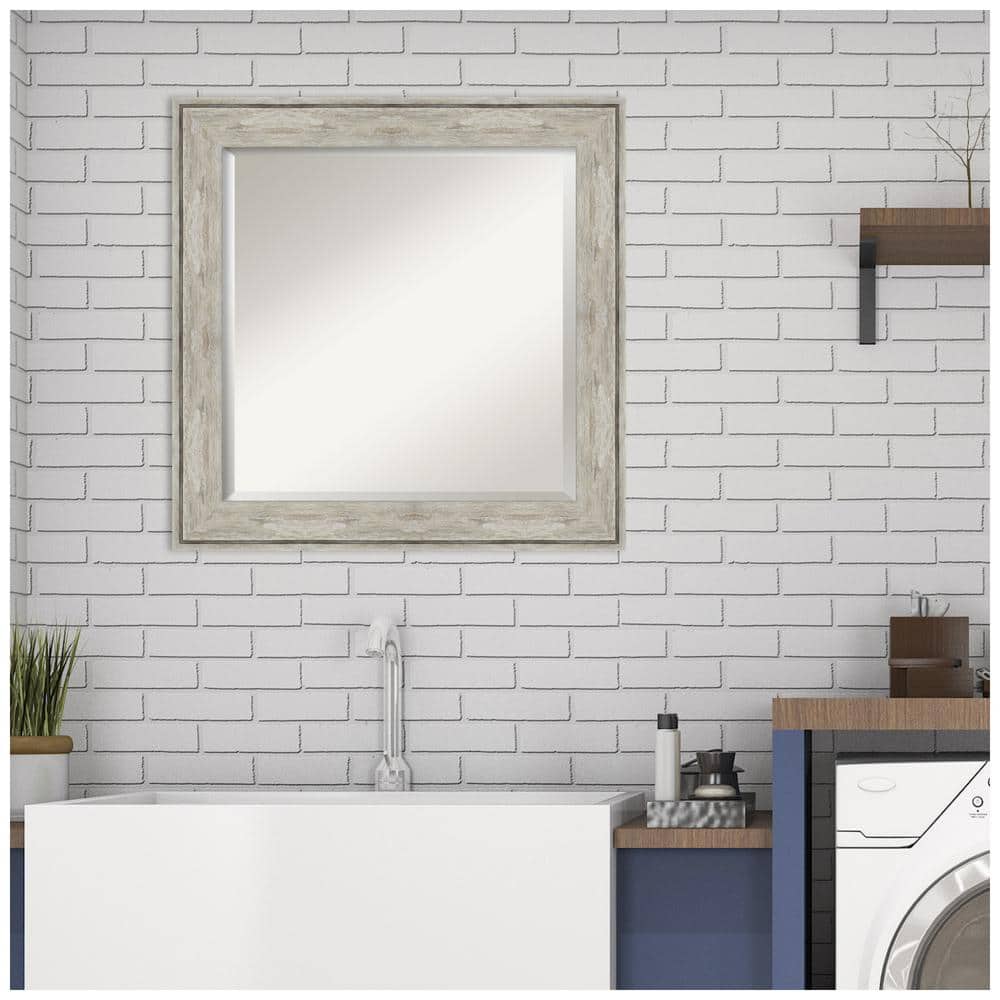 Crackled Silver Rectangular Bathroom Vanity Wall Mirror
