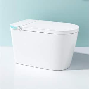 Elongated Smart Bidet Toilet 1.28 GPF in White w/Voice Control, Bubble Shield, AUTO Dual Flush, Screen, Warm Air Dryer